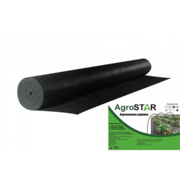 Агроволокно чорне АгроСтар, щільність 100г/м2, рулон 1,6*50м