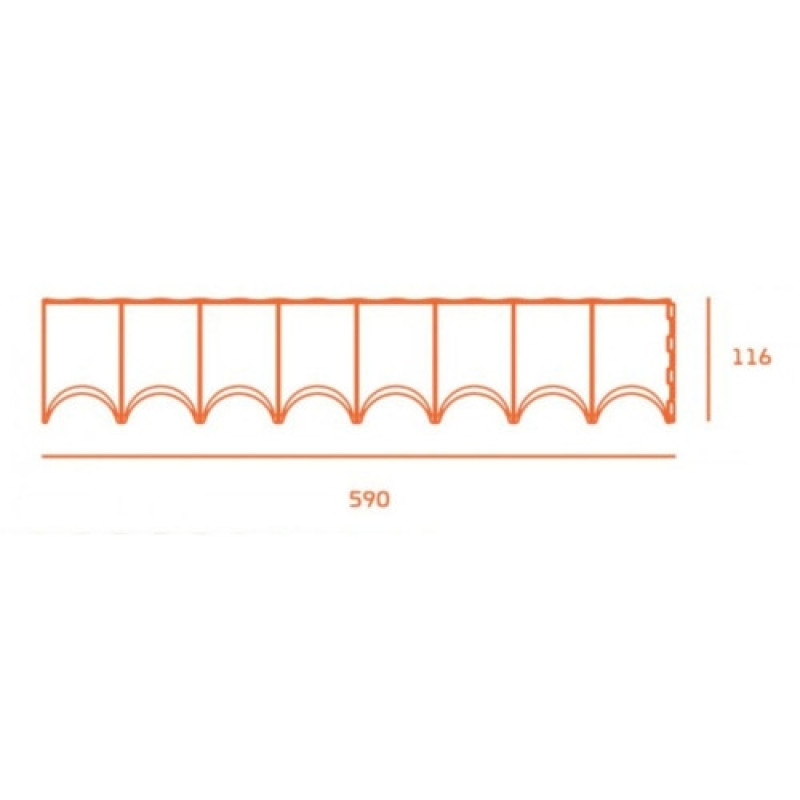 Декоративний бордюр 11,6см сірий
