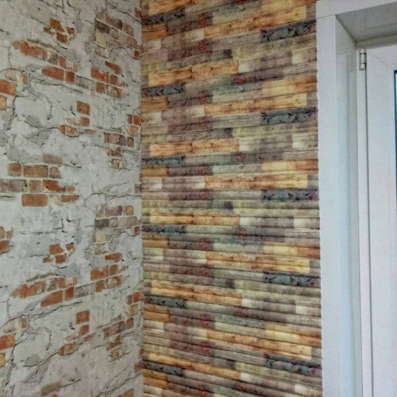 Самоклеюча декоративна 3D панель бамбук мікс 700x700x8.5мм (073) SW-00000090