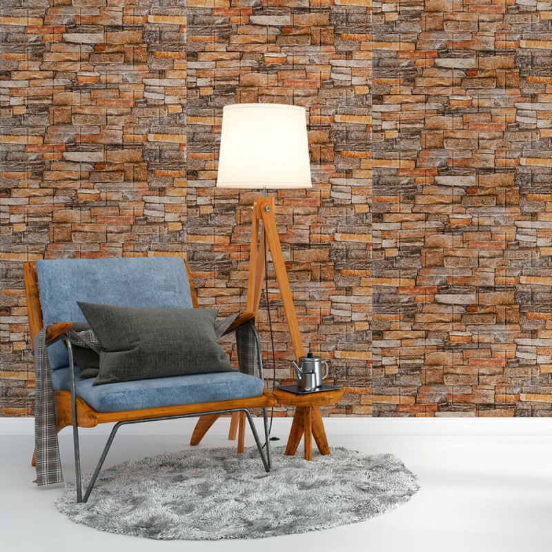 Самоклеюча декоративна 3D панель під цеглу червоний піщаник 700х770х5мм (058) SW-00000177