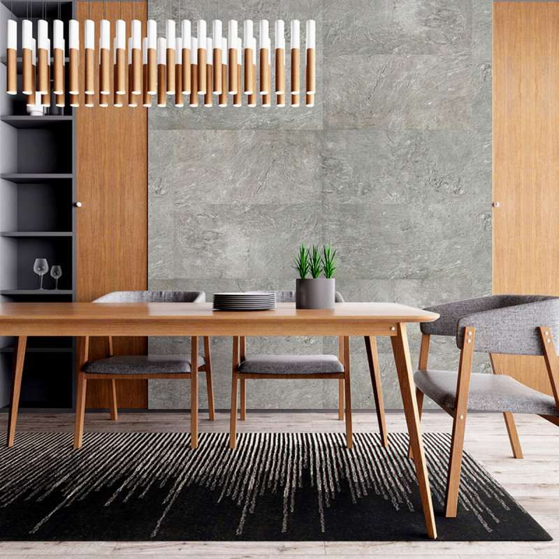 Самоклеюча вінілова плитка сріблястий мармур, ціна за 1 шт. (СВП-103) Глянець SW-00000290