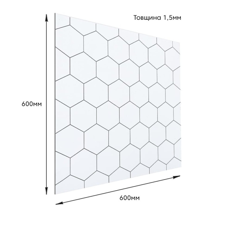 Самоклеюча вінілова плитка 600х600х1,5мм, ціна за 1 шт. (СВП-212) Глянець SW-00000518