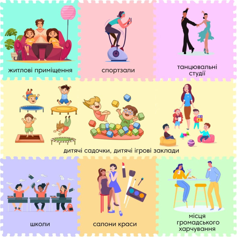 Підлога пазл перфорована - модульне покриття чорне 610x610x10мм (МР50) SW-00000660