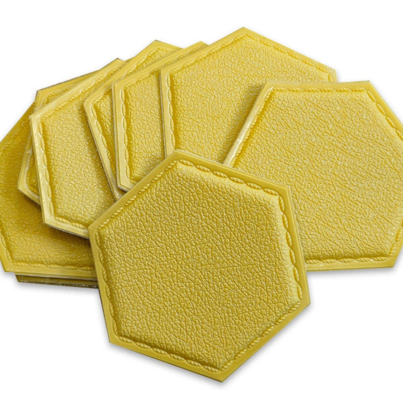 Декоративний самоклеючий шестикутник під шкіру темно-жовтий 200x230мм (1101) SW-00000741