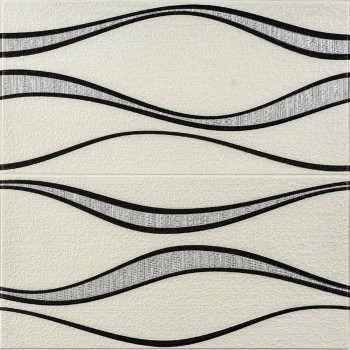 Самоклеюча 3D панель білі хвилі 700x700x5мм (195) SW-00000767