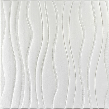 Самоклеюча декоративна настінно-стельова 3D панель хвилі 600*600*6mm (160) SW-00001199