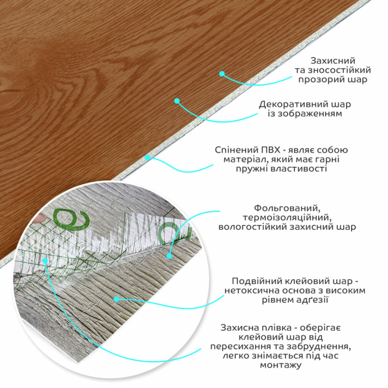 Самоклеюча вінілова плитка в рулоні коричнева 3000х600х2мм (05-26-матовий) SW-00001176