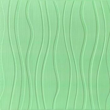 Самоклеюча 3D панель світло-зелені хвилі 600x600x6мм SW-00001327