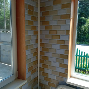 Декоративна ПВХ панель біло-бежева клінкерна цегла 960х480х4мм SW-00001430