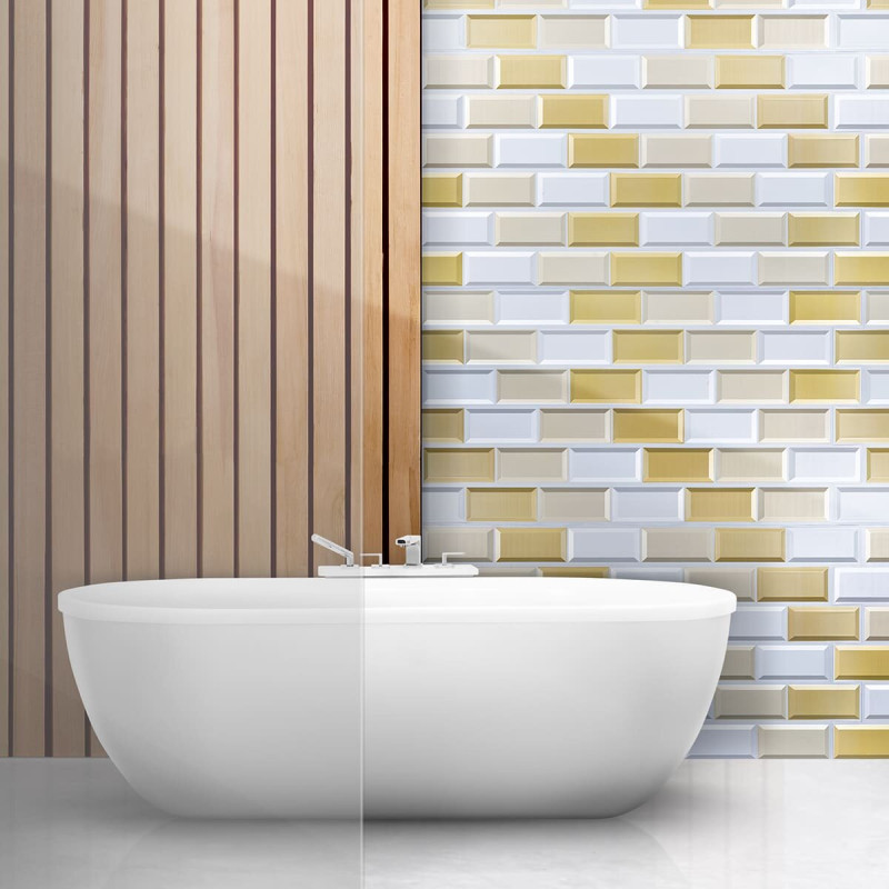 Декоративна ПВХ панель біло-бежева клінкерна цегла 960х480х4мм SW-00001430