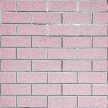 Панель стінова 70*70cm*5mm рожева цегла зі сріблом (D) SW-00001501