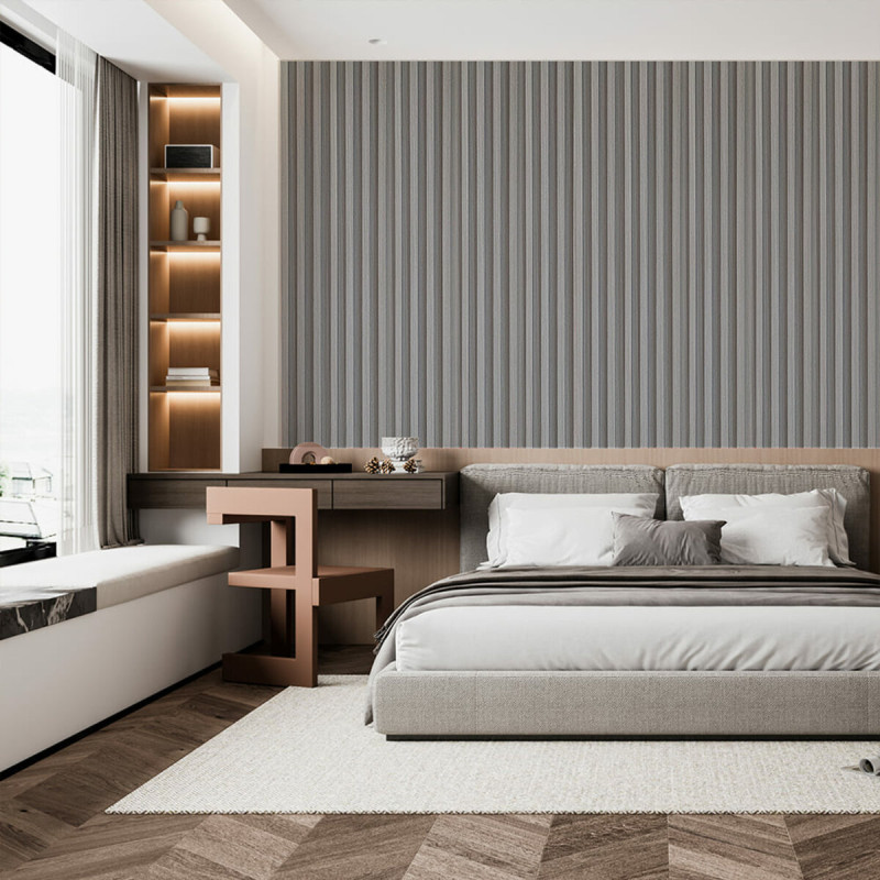 Декоративна стінова рейка сталева сіра 3000*160*23мм (D) SW-00001528