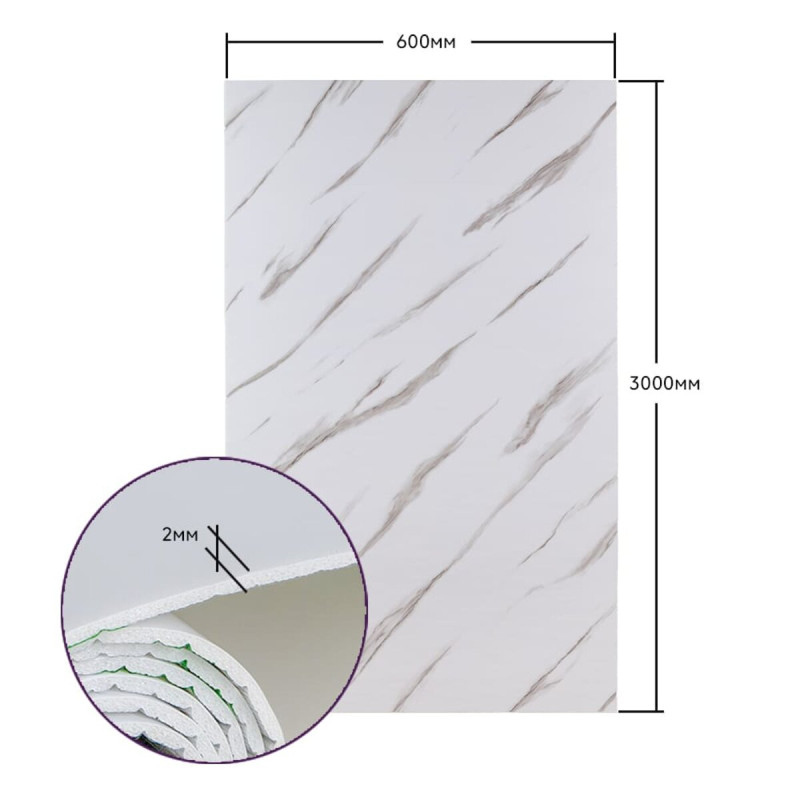 Самоклеюча стінова PET плитка у рулоні 600*3000*2mm SW-00001691