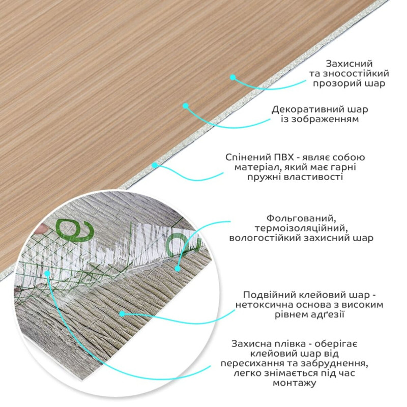 Самоклеюча вініловая плитка в рулоні 0,6*3m*2мм Мат SW-00002030