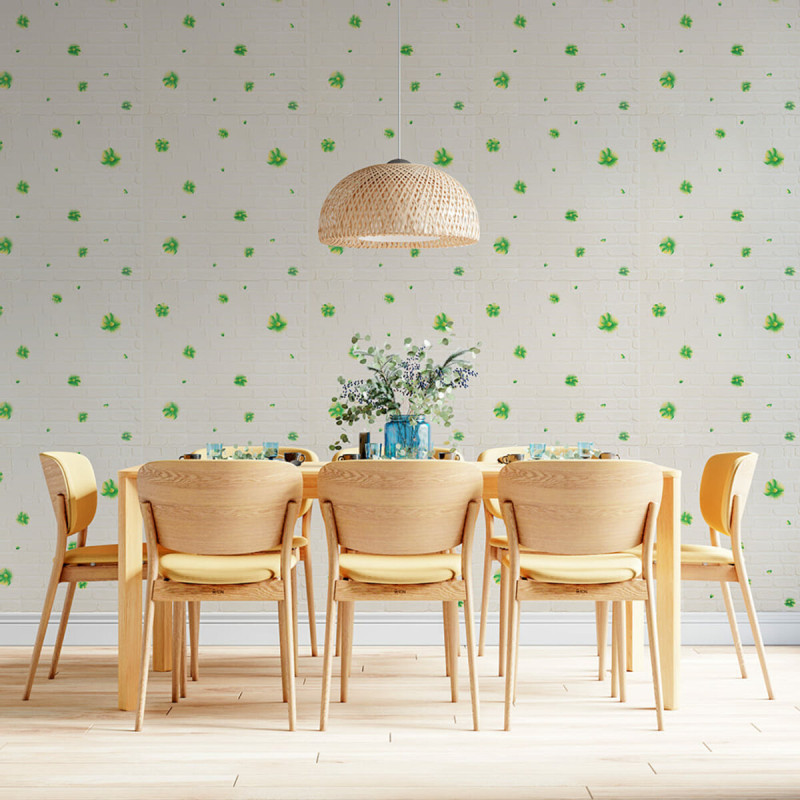 Панель стінова 3D 700х700х4мм зелені квіти (D) SW-00001976