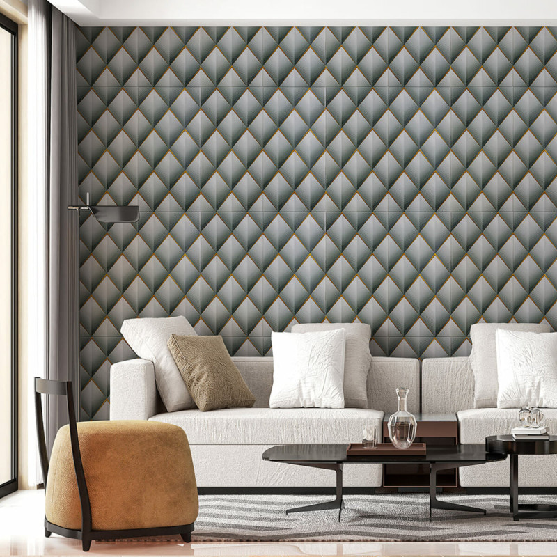 Панель стінова 3D 700х700х4мм ромб сірий (D) SW-00001986