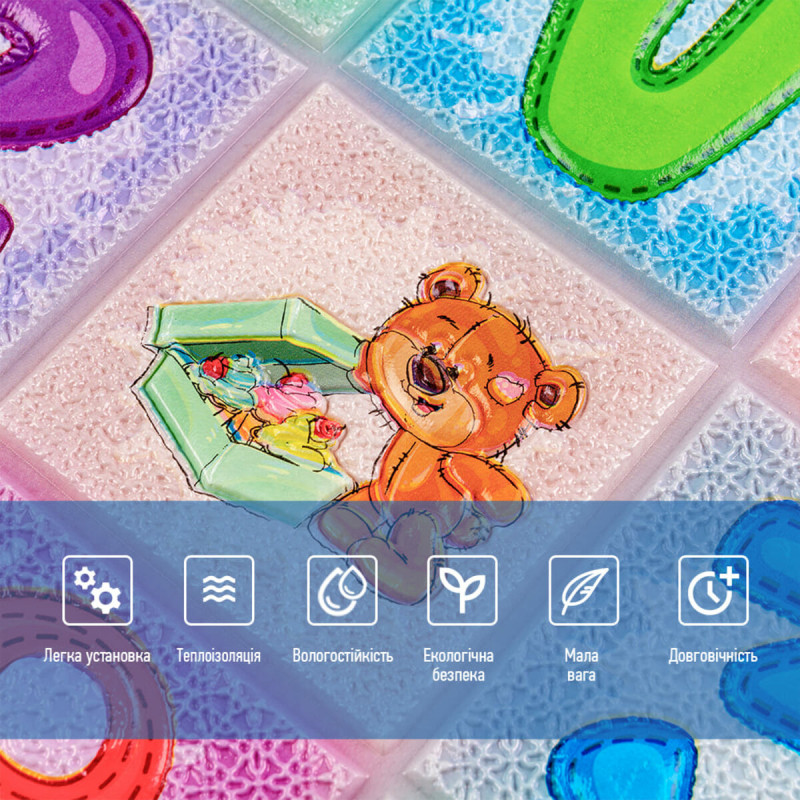 Набір панелей стінових 3D Абетка (2шт) 700*1400*4mm (D) SW-00002352