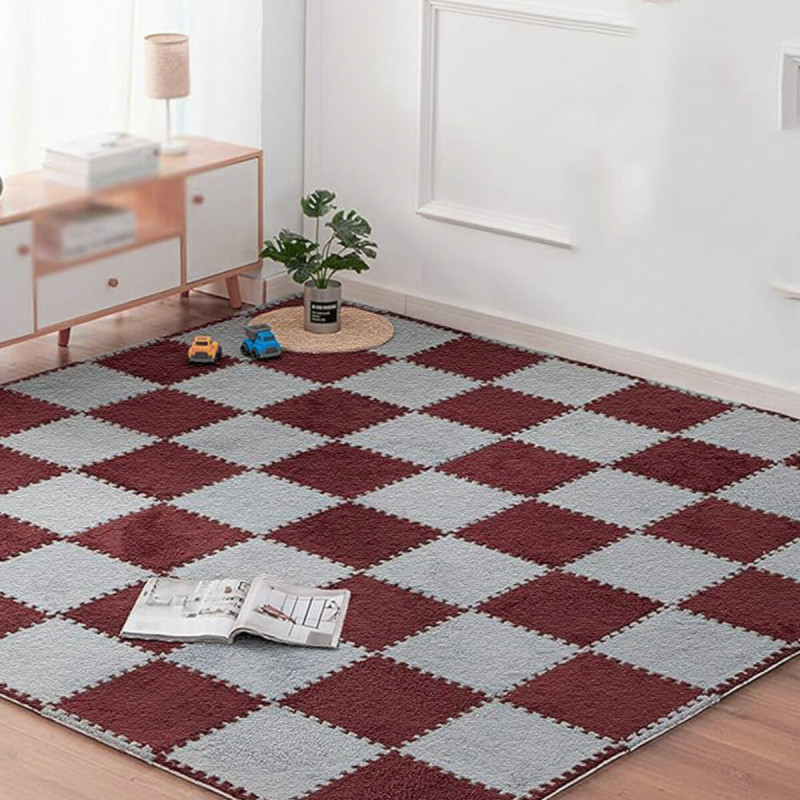 Підлога-пазл плюшевий КОРИЧНЕВИЙ 30*30*1cm (D) SW-00002082