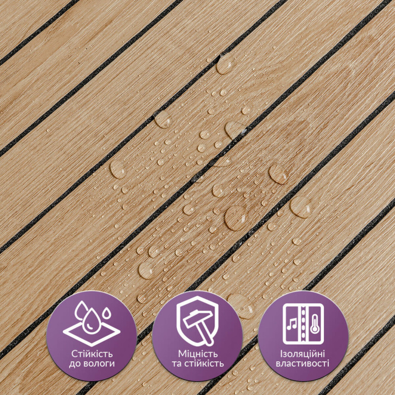 Покриття вінілове самоклеюче 3D рейки світлий мигдаль 600*600*2,8мм (D) SW-00002204